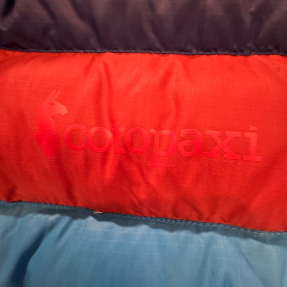 Cotopaxi Woman’s Puffer Jacket in Blue with Orange and Light Blue Accents - Picture 5 of 5